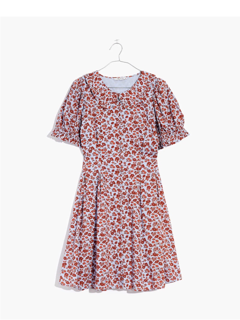 Madewell Collared Puff-Sleeve Mini Dress in Piccola Floral Like New 10